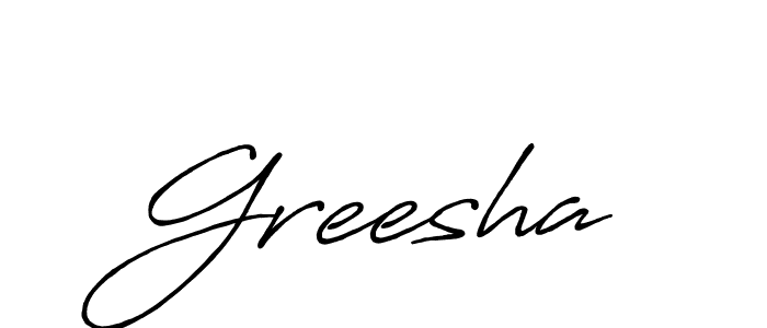 How to make Greesha signature? Antro_Vectra_Bolder is a professional autograph style. Create handwritten signature for Greesha name. Greesha signature style 7 images and pictures png