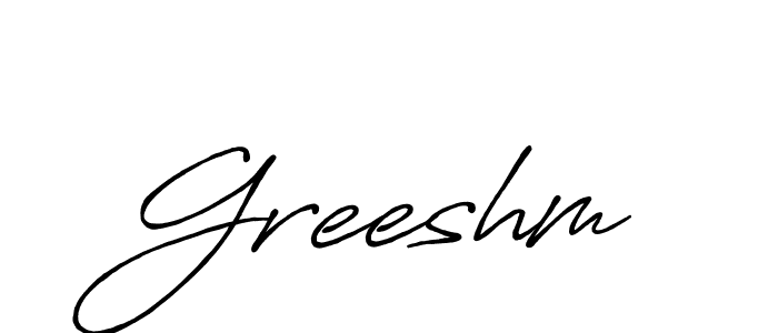 Make a beautiful signature design for name Greeshm. With this signature (Antro_Vectra_Bolder) style, you can create a handwritten signature for free. Greeshm signature style 7 images and pictures png