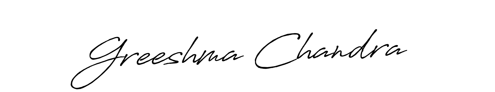 Create a beautiful signature design for name Greeshma Chandra. With this signature (Antro_Vectra_Bolder) fonts, you can make a handwritten signature for free. Greeshma Chandra signature style 7 images and pictures png