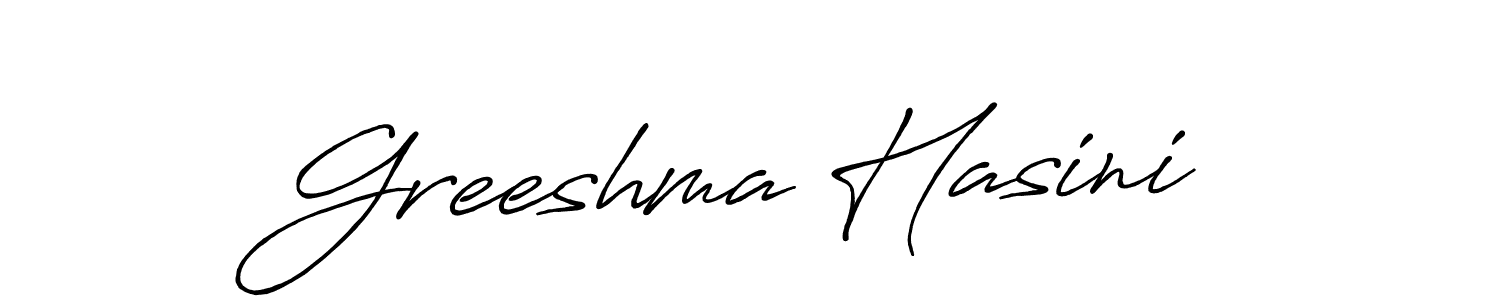 Make a beautiful signature design for name Greeshma Hasini. With this signature (Antro_Vectra_Bolder) style, you can create a handwritten signature for free. Greeshma Hasini signature style 7 images and pictures png