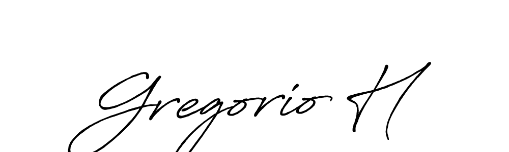 Also we have Gregorio H name is the best signature style. Create professional handwritten signature collection using Antro_Vectra_Bolder autograph style. Gregorio H signature style 7 images and pictures png