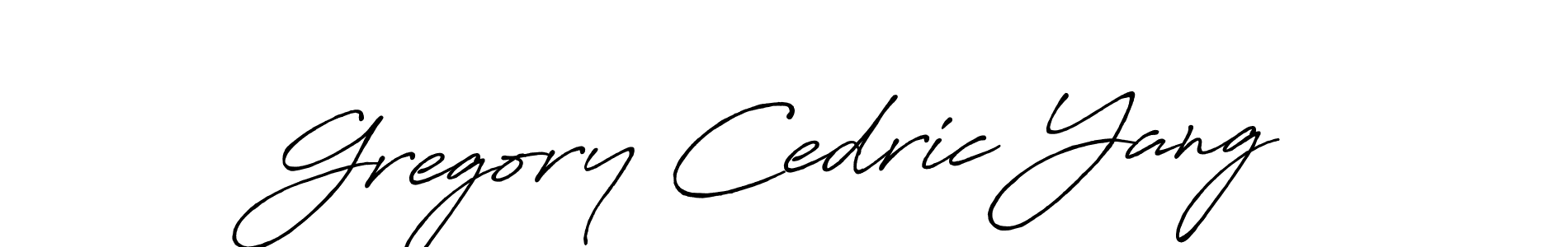 You should practise on your own different ways (Antro_Vectra_Bolder) to write your name (Gregory Cedric Yang) in signature. don't let someone else do it for you. Gregory Cedric Yang signature style 7 images and pictures png