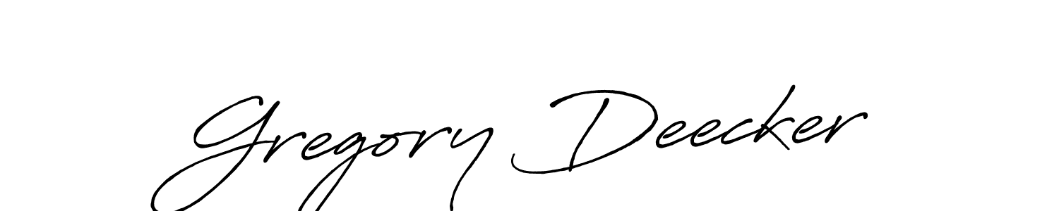 You should practise on your own different ways (Antro_Vectra_Bolder) to write your name (Gregory Deecker) in signature. don't let someone else do it for you. Gregory Deecker signature style 7 images and pictures png
