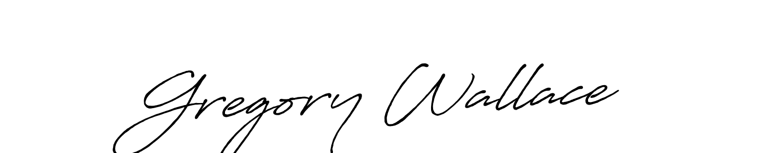 How to make Gregory Wallace name signature. Use Antro_Vectra_Bolder style for creating short signs online. This is the latest handwritten sign. Gregory Wallace signature style 7 images and pictures png