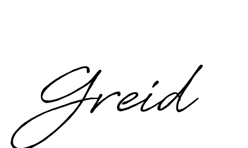 Use a signature maker to create a handwritten signature online. With this signature software, you can design (Antro_Vectra_Bolder) your own signature for name Greid. Greid signature style 7 images and pictures png