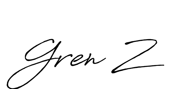 The best way (Antro_Vectra_Bolder) to make a short signature is to pick only two or three words in your name. The name Gren Z include a total of six letters. For converting this name. Gren Z signature style 7 images and pictures png