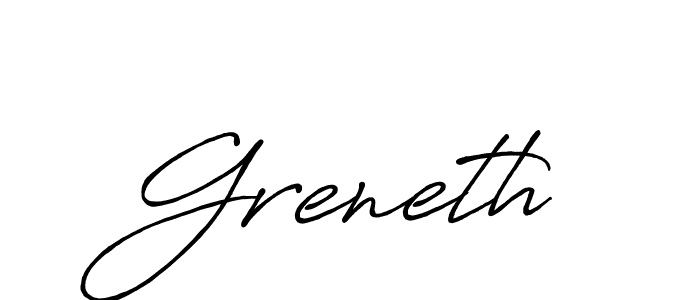 Greneth stylish signature style. Best Handwritten Sign (Antro_Vectra_Bolder) for my name. Handwritten Signature Collection Ideas for my name Greneth. Greneth signature style 7 images and pictures png