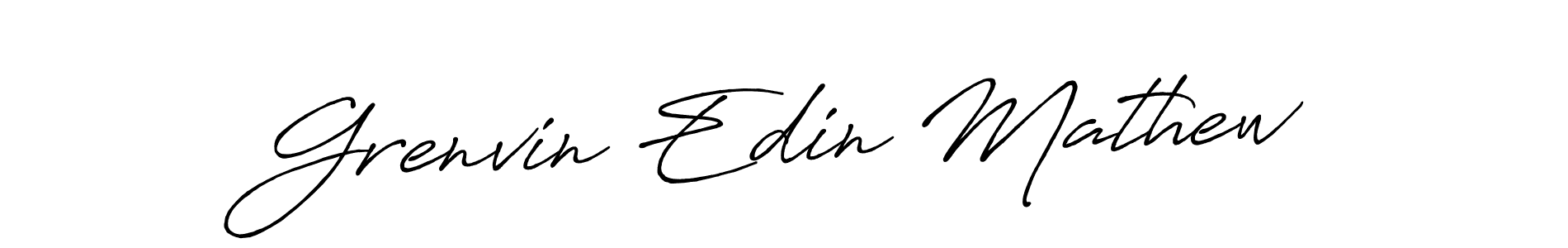How to make Grenvin Edin Mathew name signature. Use Antro_Vectra_Bolder style for creating short signs online. This is the latest handwritten sign. Grenvin Edin Mathew signature style 7 images and pictures png