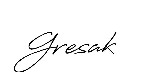 The best way (Antro_Vectra_Bolder) to make a short signature is to pick only two or three words in your name. The name Gresak include a total of six letters. For converting this name. Gresak signature style 7 images and pictures png