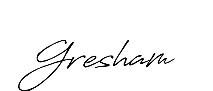 Use a signature maker to create a handwritten signature online. With this signature software, you can design (Antro_Vectra_Bolder) your own signature for name Gresham. Gresham signature style 7 images and pictures png