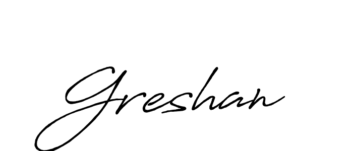 Greshan stylish signature style. Best Handwritten Sign (Antro_Vectra_Bolder) for my name. Handwritten Signature Collection Ideas for my name Greshan. Greshan signature style 7 images and pictures png