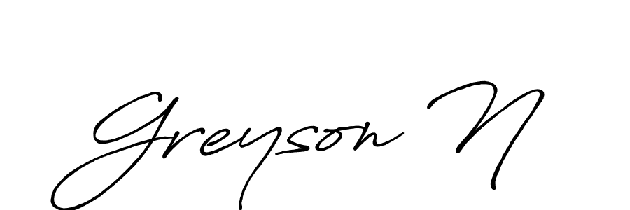 It looks lik you need a new signature style for name Greyson N. Design unique handwritten (Antro_Vectra_Bolder) signature with our free signature maker in just a few clicks. Greyson N signature style 7 images and pictures png