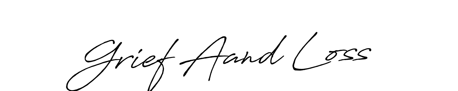 Create a beautiful signature design for name Grief Aand Loss. With this signature (Antro_Vectra_Bolder) fonts, you can make a handwritten signature for free. Grief Aand Loss signature style 7 images and pictures png