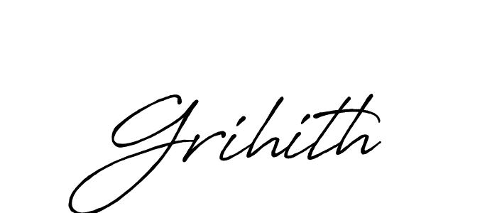 Make a beautiful signature design for name Grihith. With this signature (Antro_Vectra_Bolder) style, you can create a handwritten signature for free. Grihith signature style 7 images and pictures png