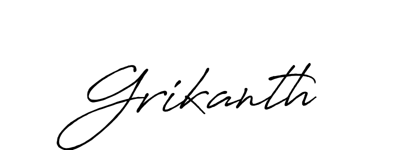 Make a beautiful signature design for name Grikanth. With this signature (Antro_Vectra_Bolder) style, you can create a handwritten signature for free. Grikanth signature style 7 images and pictures png