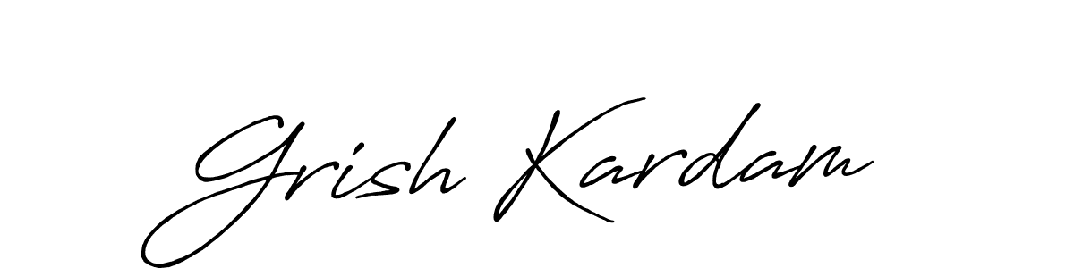 Similarly Antro_Vectra_Bolder is the best handwritten signature design. Signature creator online .You can use it as an online autograph creator for name Grish Kardam. Grish Kardam signature style 7 images and pictures png