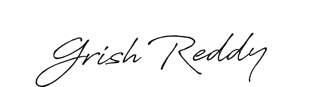 Make a beautiful signature design for name Grish Reddy. With this signature (Antro_Vectra_Bolder) style, you can create a handwritten signature for free. Grish Reddy signature style 7 images and pictures png