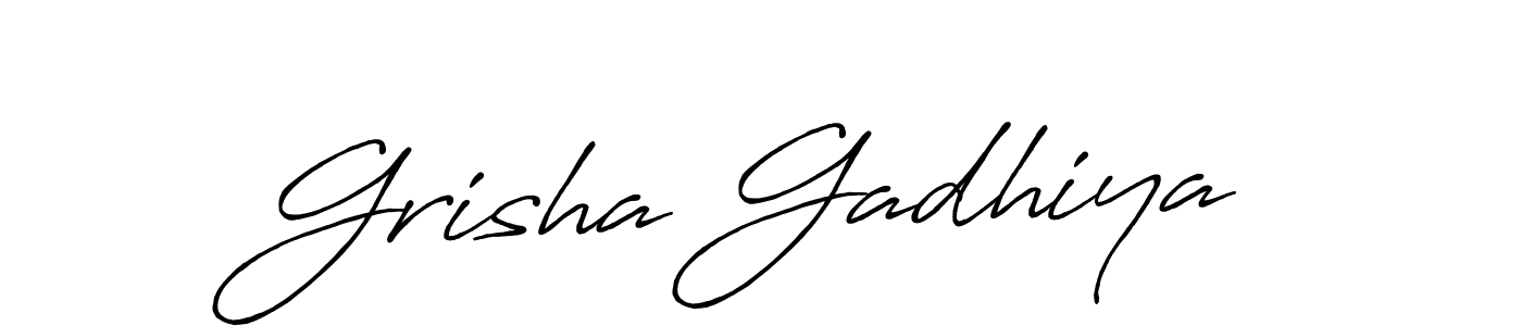 Grisha Gadhiya stylish signature style. Best Handwritten Sign (Antro_Vectra_Bolder) for my name. Handwritten Signature Collection Ideas for my name Grisha Gadhiya. Grisha Gadhiya signature style 7 images and pictures png