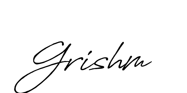 You should practise on your own different ways (Antro_Vectra_Bolder) to write your name (Grishm) in signature. don't let someone else do it for you. Grishm signature style 7 images and pictures png