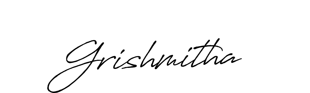 The best way (Antro_Vectra_Bolder) to make a short signature is to pick only two or three words in your name. The name Grishmitha include a total of six letters. For converting this name. Grishmitha signature style 7 images and pictures png