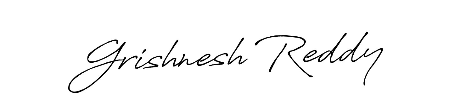 The best way (Antro_Vectra_Bolder) to make a short signature is to pick only two or three words in your name. The name Grishnesh Reddy include a total of six letters. For converting this name. Grishnesh Reddy signature style 7 images and pictures png