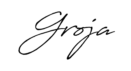 Create an unforgettable impression when signing with Groja name styled in Antro_Vectra_Bolder typography. 100% free online generator. Groja signature style 7 images and pictures png