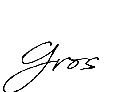 It looks lik you need a new signature style for name Gros. Design unique handwritten (Antro_Vectra_Bolder) signature with our free signature maker in just a few clicks. Gros signature style 7 images and pictures png