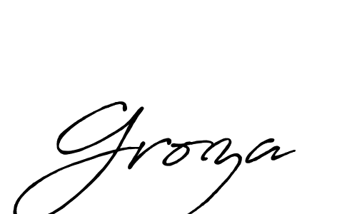 Groza stylish signature style. Best Handwritten Sign (Antro_Vectra_Bolder) for my name. Handwritten Signature Collection Ideas for my name Groza. Groza signature style 7 images and pictures png