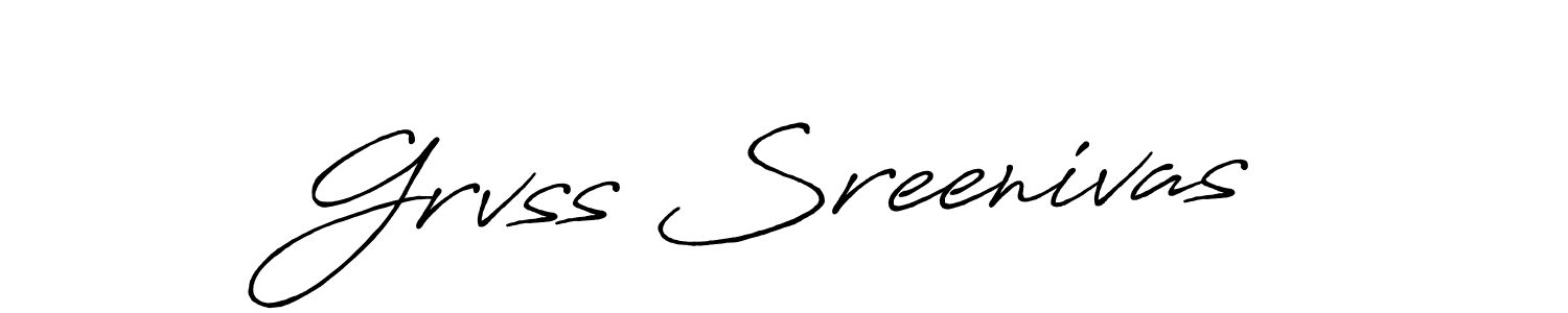 The best way (Antro_Vectra_Bolder) to make a short signature is to pick only two or three words in your name. The name Grvss Sreenivas include a total of six letters. For converting this name. Grvss Sreenivas signature style 7 images and pictures png
