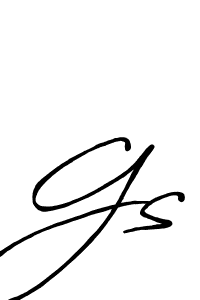Create a beautiful signature design for name Gs. With this signature (Antro_Vectra_Bolder) fonts, you can make a handwritten signature for free. Gs signature style 7 images and pictures png