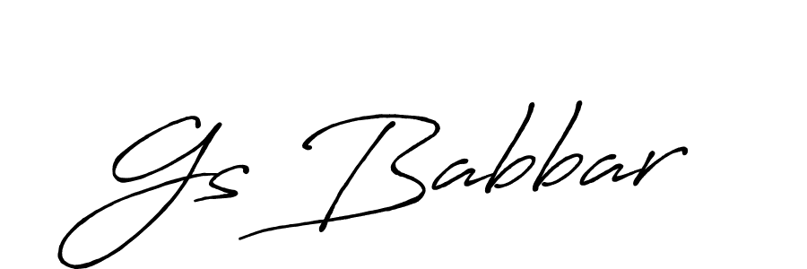 Create a beautiful signature design for name Gs Babbar. With this signature (Antro_Vectra_Bolder) fonts, you can make a handwritten signature for free. Gs Babbar signature style 7 images and pictures png