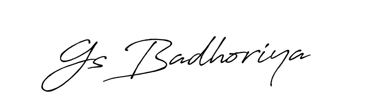 How to make Gs Badhoriya signature? Antro_Vectra_Bolder is a professional autograph style. Create handwritten signature for Gs Badhoriya name. Gs Badhoriya signature style 7 images and pictures png