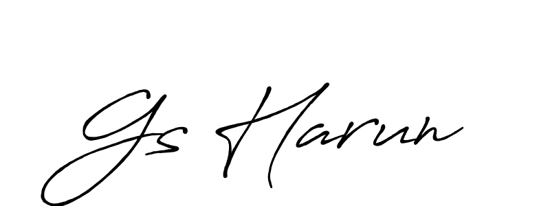 How to make Gs Harun signature? Antro_Vectra_Bolder is a professional autograph style. Create handwritten signature for Gs Harun name. Gs Harun signature style 7 images and pictures png