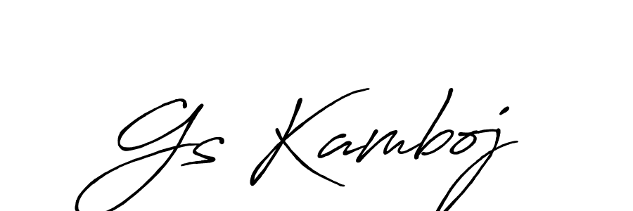 Gs Kamboj stylish signature style. Best Handwritten Sign (Antro_Vectra_Bolder) for my name. Handwritten Signature Collection Ideas for my name Gs Kamboj. Gs Kamboj signature style 7 images and pictures png