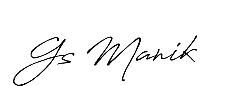 It looks lik you need a new signature style for name Gs Manik. Design unique handwritten (Antro_Vectra_Bolder) signature with our free signature maker in just a few clicks. Gs Manik signature style 7 images and pictures png