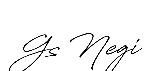 Use a signature maker to create a handwritten signature online. With this signature software, you can design (Antro_Vectra_Bolder) your own signature for name Gs Negi. Gs Negi signature style 7 images and pictures png