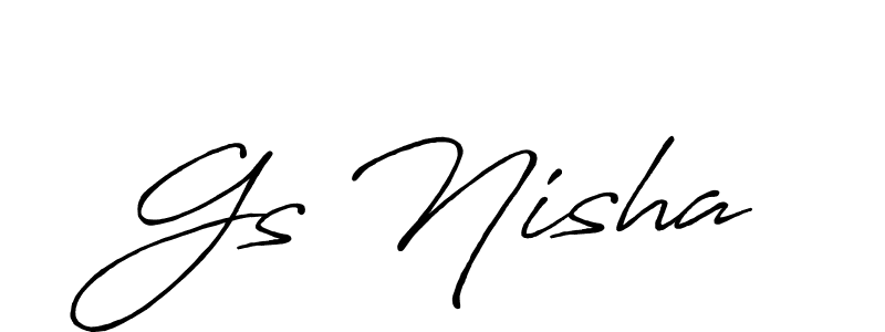 Make a beautiful signature design for name Gs Nisha. With this signature (Antro_Vectra_Bolder) style, you can create a handwritten signature for free. Gs Nisha signature style 7 images and pictures png