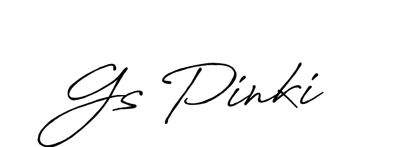 Similarly Antro_Vectra_Bolder is the best handwritten signature design. Signature creator online .You can use it as an online autograph creator for name Gs Pinki. Gs Pinki signature style 7 images and pictures png