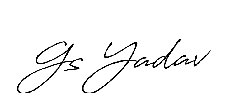 Design your own signature with our free online signature maker. With this signature software, you can create a handwritten (Antro_Vectra_Bolder) signature for name Gs Yadav. Gs Yadav signature style 7 images and pictures png