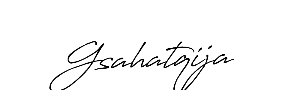 Use a signature maker to create a handwritten signature online. With this signature software, you can design (Antro_Vectra_Bolder) your own signature for name Gsahatqija. Gsahatqija signature style 7 images and pictures png
