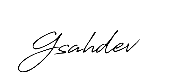 Use a signature maker to create a handwritten signature online. With this signature software, you can design (Antro_Vectra_Bolder) your own signature for name Gsahdev. Gsahdev signature style 7 images and pictures png