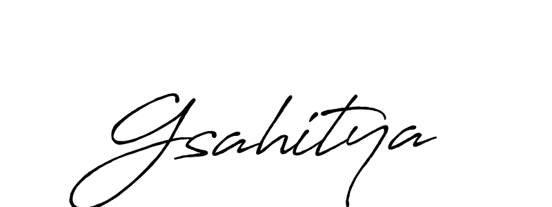 Similarly Antro_Vectra_Bolder is the best handwritten signature design. Signature creator online .You can use it as an online autograph creator for name Gsahitya. Gsahitya signature style 7 images and pictures png