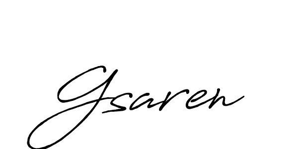 Also we have Gsaren name is the best signature style. Create professional handwritten signature collection using Antro_Vectra_Bolder autograph style. Gsaren signature style 7 images and pictures png