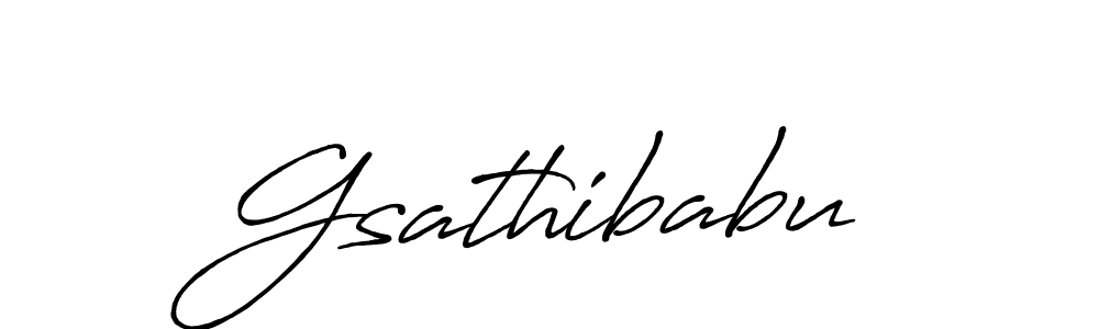 How to make Gsathibabu name signature. Use Antro_Vectra_Bolder style for creating short signs online. This is the latest handwritten sign. Gsathibabu signature style 7 images and pictures png