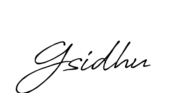 Make a beautiful signature design for name Gsidhu. With this signature (Antro_Vectra_Bolder) style, you can create a handwritten signature for free. Gsidhu signature style 7 images and pictures png