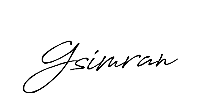 Use a signature maker to create a handwritten signature online. With this signature software, you can design (Antro_Vectra_Bolder) your own signature for name Gsimran. Gsimran signature style 7 images and pictures png