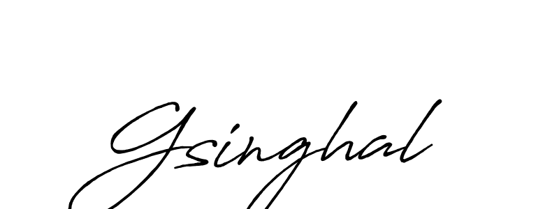 Create a beautiful signature design for name Gsinghal. With this signature (Antro_Vectra_Bolder) fonts, you can make a handwritten signature for free. Gsinghal signature style 7 images and pictures png