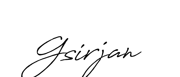 Use a signature maker to create a handwritten signature online. With this signature software, you can design (Antro_Vectra_Bolder) your own signature for name Gsirjan. Gsirjan signature style 7 images and pictures png