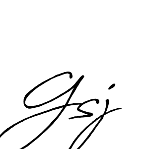 Make a beautiful signature design for name Gsj. With this signature (Antro_Vectra_Bolder) style, you can create a handwritten signature for free. Gsj signature style 7 images and pictures png