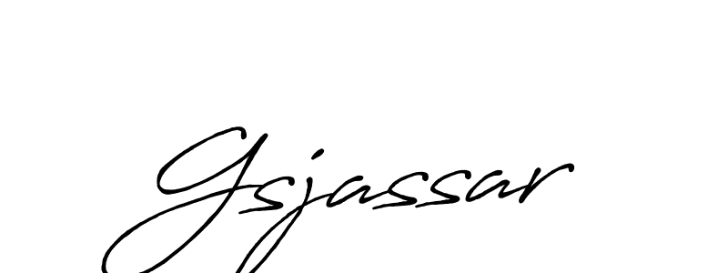 Make a beautiful signature design for name Gsjassar. With this signature (Antro_Vectra_Bolder) style, you can create a handwritten signature for free. Gsjassar signature style 7 images and pictures png